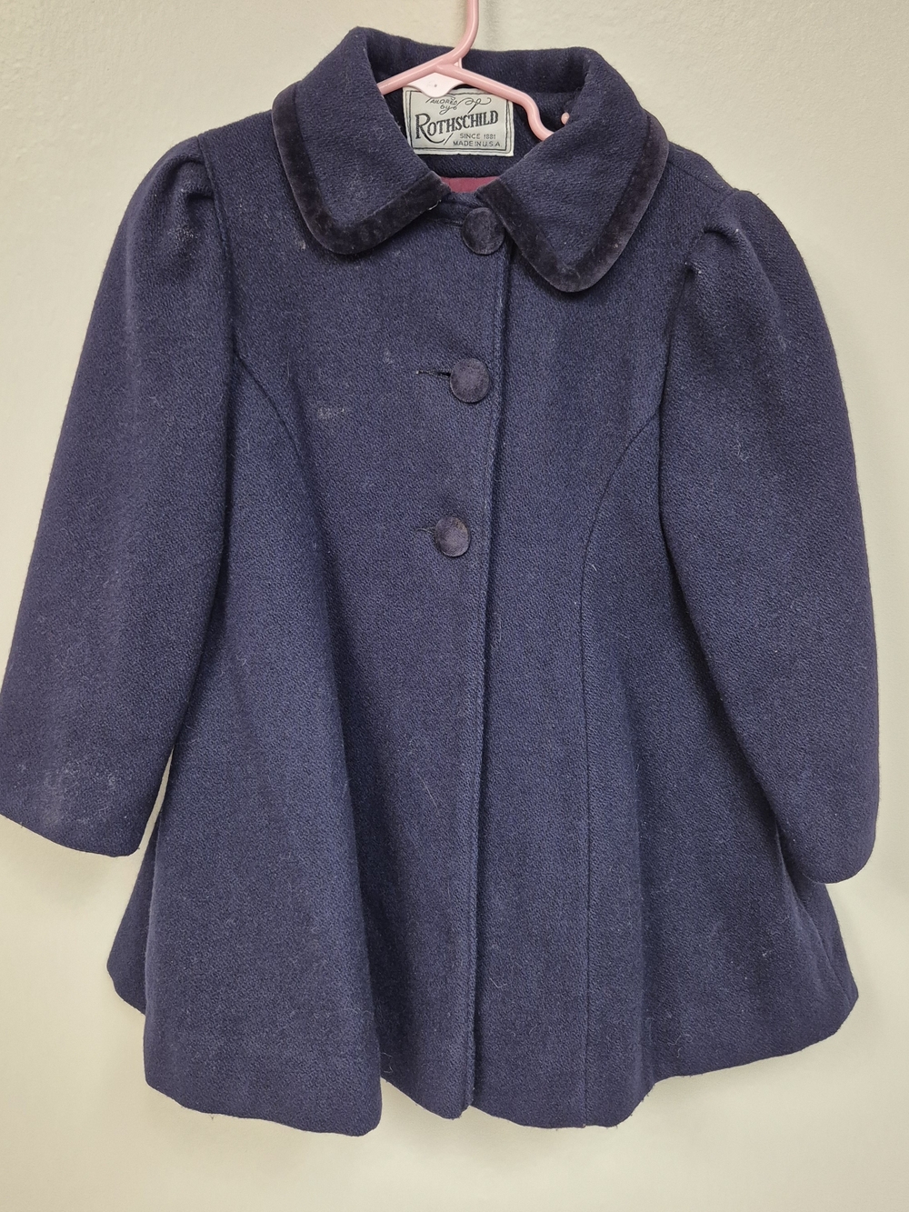 Rothschild Girls' Navy Wool Blend Coat